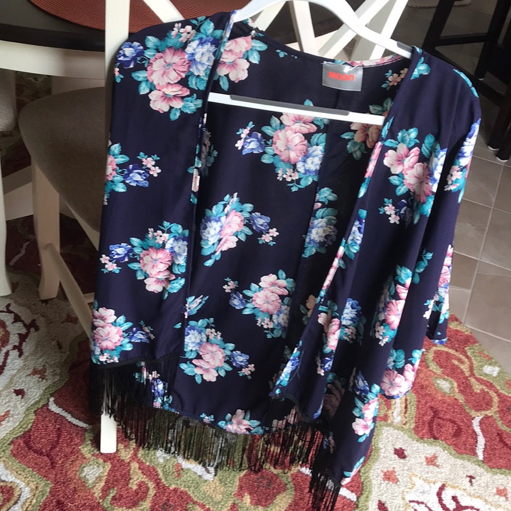 Blue and floral kimono WORN ONCE